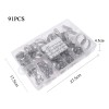 91pcs Abrazaderas Manguera Automotriz Fontanería Inoxidable