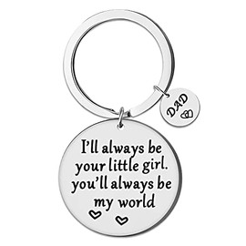 Yaozeio Dad Father Day Gift Keychain for Daddy Birthday Gifts from Daughter - Best Dad Ever Keychain Engraved Gifts for Father Dad