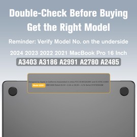 Fintie Case for MacBook Pro 16 Inch A3403 A3186 A2991 A2780 A2485 (2024 2023 2022 2021), [Ultra-Transparent] Premium Slim Snap On Hard Shell Cover for MacBook Pro 16" M4/M3/M2/M1 Chip (Crystal Black)