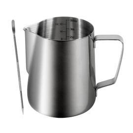 NEUEFAMI 12oz 350ml Milk Frothing Pitcher Milk Coffee Cappuccino Latte Art Stainless Steel with Latte Art Pen Milk Frother Jug