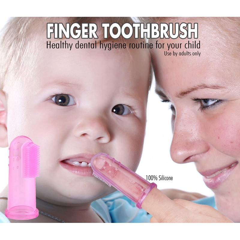 Brilliant Baby Finger Toothbrush Gum Massager and Teether Brush for