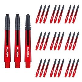 WINMAU Vecta Red Medium Polycarbonate Dart Stems (Shafts) - 10 sets per pack (30 dart stems in total)