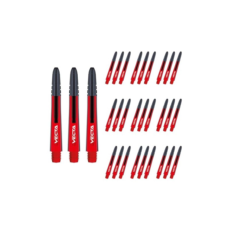 WINMAU Vecta Red Medium Polycarbonate Dart Stems (Shafts) - 10