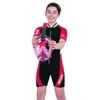 SEAC Youth Ciao Kid Shorty Wetsuit with Front Zipper, Black/Red,