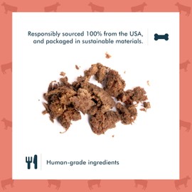 King Lou Pets - Human Grade Raw Food for Dogs and Cats - Complete Meal for Pets - Freeze Dried Beef Recipe - 14oz