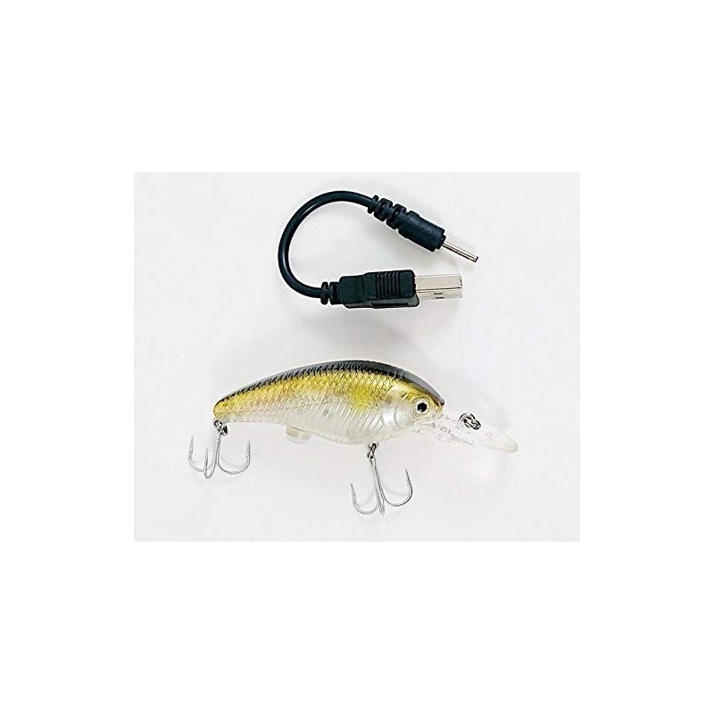 Rechargeable Flashing LED Vibra Fishing Lures Prawn Baits Crankbait Baby