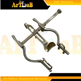German Stainless Steel Balfour Abdominal Retractor 4in (10.16cm) Veterinary Instrument Tools Autoclave Safe