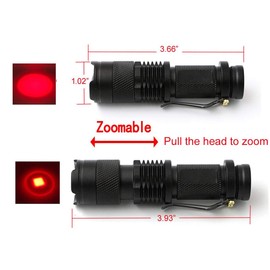WAYLLSHINE (Pack of 3) Single Mode Red Light Flashlight, 1 Mode Red LED Flashlight Red Flashlight Torch, Red LED Red Light For Astronomy, Aviation, Night Observation