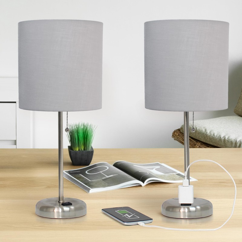 Simple Designs LT1144-GRY-2PK 19.5" 2-Pack Sleek and Slender Brushed Steel