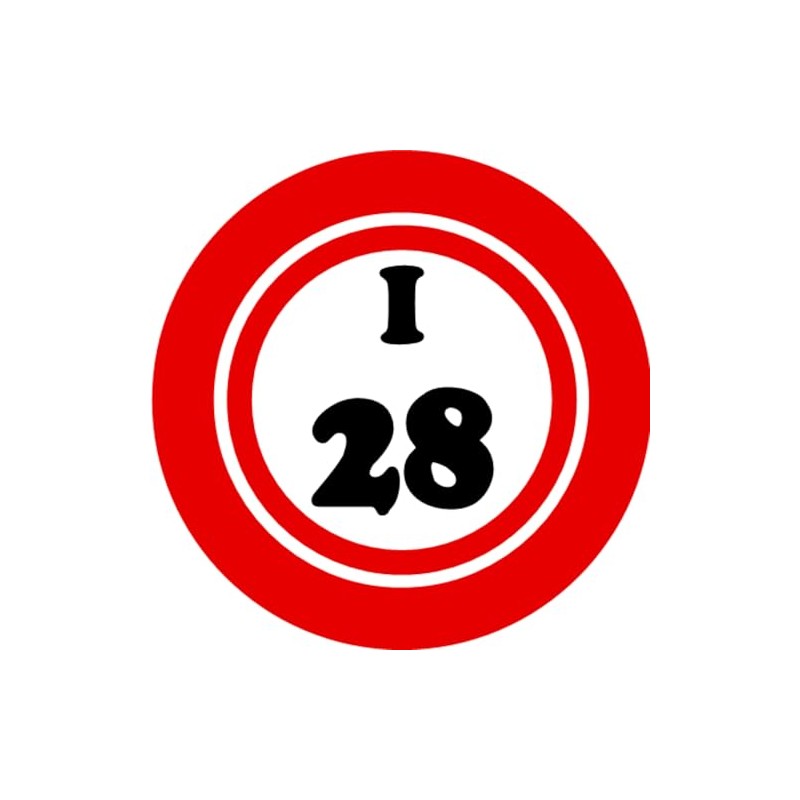 I 28 I28 Bingo Ball - 3 Pack Circle Stickers