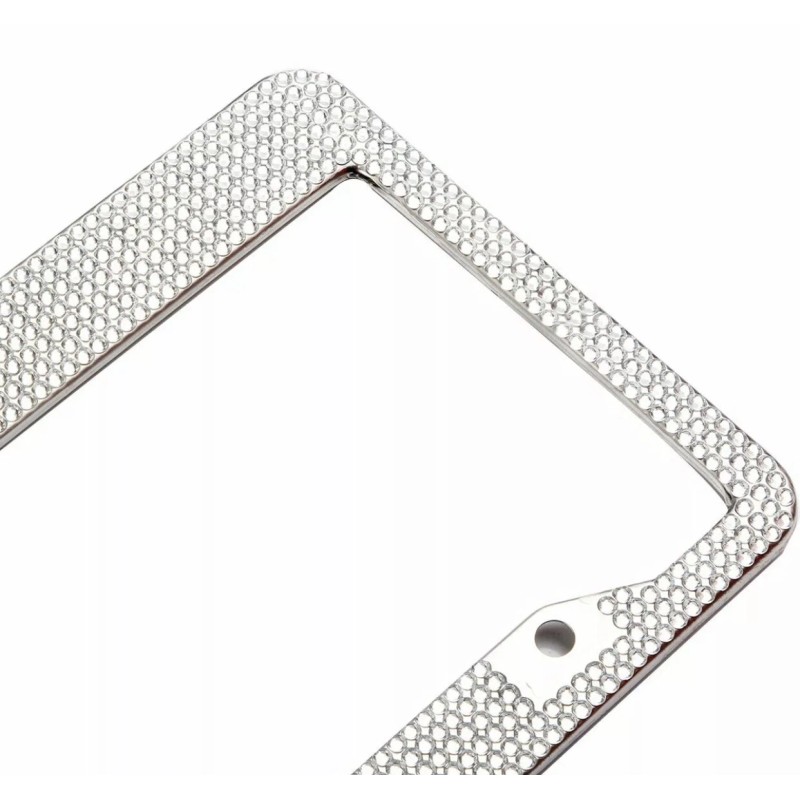 Carbole 2PACK Bling Metal License Plate Frame Tag Sparkling Glitter