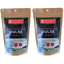 Ocean’s Balance Organic Whole Leaf Dulse - Maine Coast Seaweed - Atlantic Ocean Sea Vegetables, Perfect for Keto Diet, Paleo Diet, Vegetarian Lifestyle or Vegan Diet - Gluten Free -2 oz Bag x 2 Bags