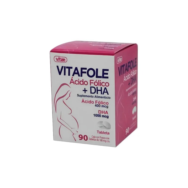 Vitafole Ácido Fólico Dha, 90 Tabs De 180 Mg Cu,