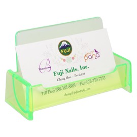 Beauticom® CLEAR COLOR Plastic Business Card Holder Display Desktop Countertop (CLEAR GREEN, 1 PIECE)