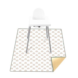 Treer High Chair Splash Floor Mat, Waterproof Washable Anti Slip Baby Playmat, Table Cloth and Picnic Mat 110x110cm, Baby Mess Mat for Painting/Playtime