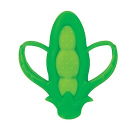 Nuby Veggie Teether for Teething Relief - Soft Baby Teething Toy - 3+ Months - Peas