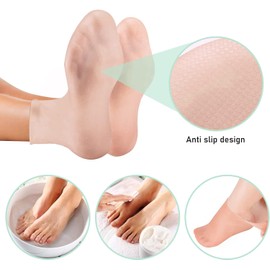 Set 3 Pares Calcetines Hidratantes Gel Silicona Alivia Dolores Calceta Humectante para Pies Secos y Agrietados Cuidado de los Pies con Piel Áspera Transpirables y Elásticos Reducen la Fricción