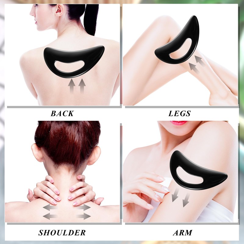 BBTO 2 Pcs Body Gua Sha Tool Large Resin Scraping