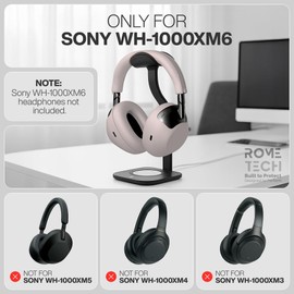 Case Cover Set Compatible with Sony Headphones Accessories WH-1000XM6, 3 Sets Silicone Sweat Cover, Protective Case for Sony WH-1000XM6 Ear Pads/Ear/Headband Protector (Smoky Pink)