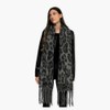 Humble Hilo Woven Chunky Scarf Cocoon with Fringe (Grey Leopard