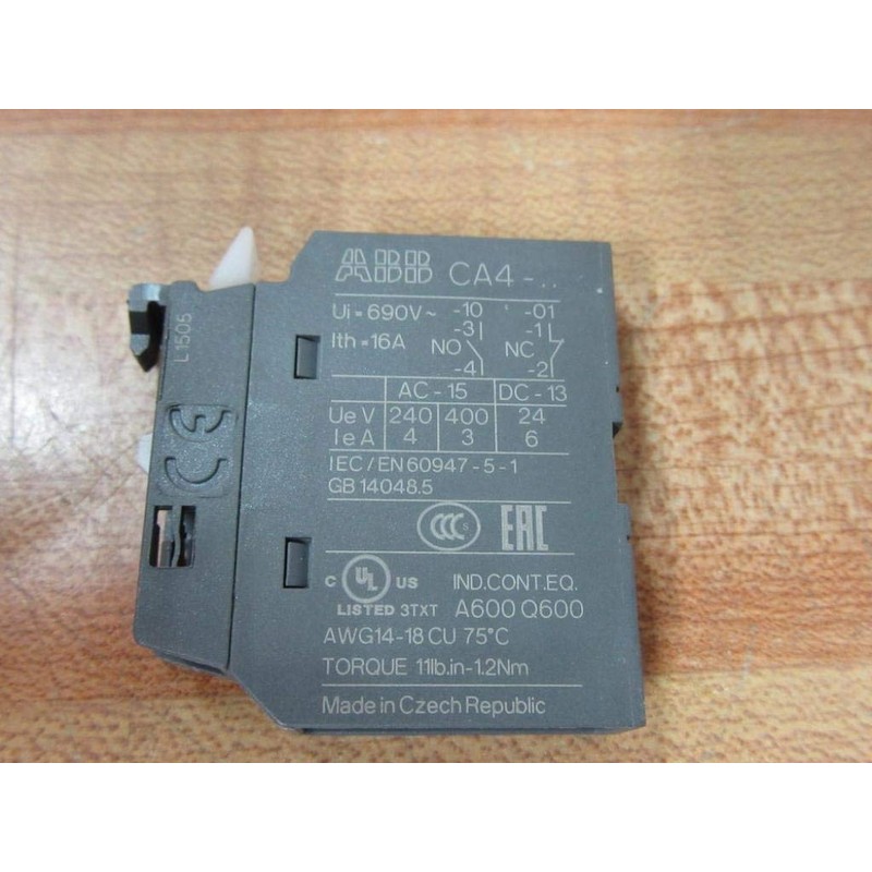 ABB CA4-01 Contact Block, Connector, Auxilary, 1NC, AF09-AF38