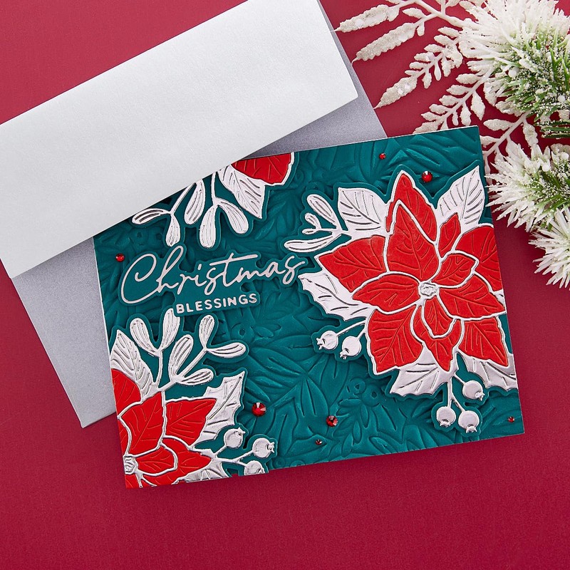 Spellbinders Poinsettia Bloom Etched Dies, Metal