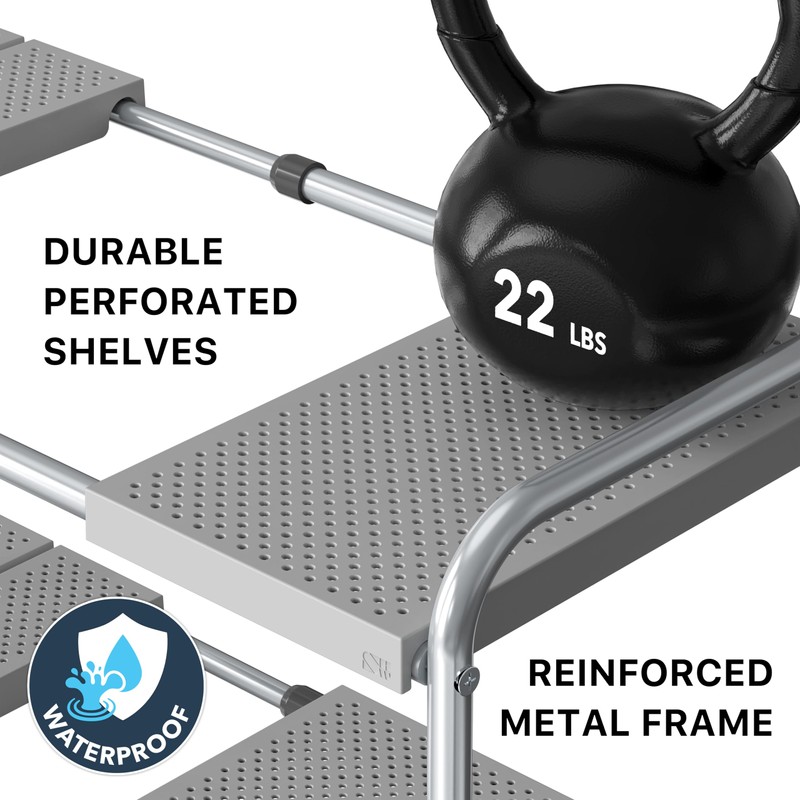 Simple Houseware Under Sink 2-Tier Heavy Duty Expandable Rack Organizer,