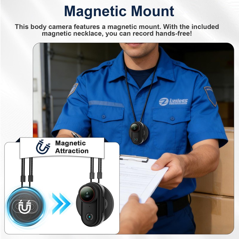 Mini Body Camera with 32GB Card, 4K Wearable Action Camera