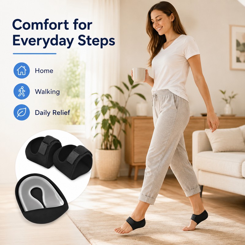Silicone Heel Cups for Walking Comfort – U-Shaped Foot Support