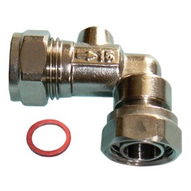 hep® 15mm Service Valve Elbow 1/2" Inc. Washer Chrome Angle Isolation Valve