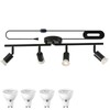 Dimmable 4 Light Black Plug in Track Light White Plug