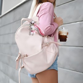 AesthiqueArt Kawaii Pink Cat Keychain | CuteKitty Accessory | Bag, Purse, and Backpack Charm | Brown Panda Keychain |Car Key Chain for Girls and Women