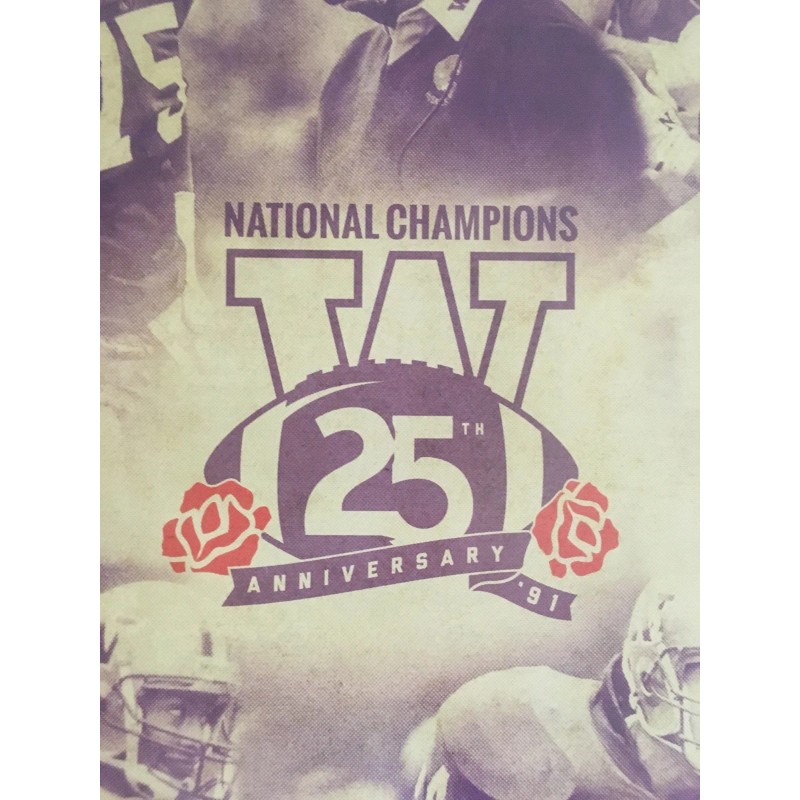 WASHINGTON HUSKIES National Champs 25th Anniversary 2 Sided Poster UW