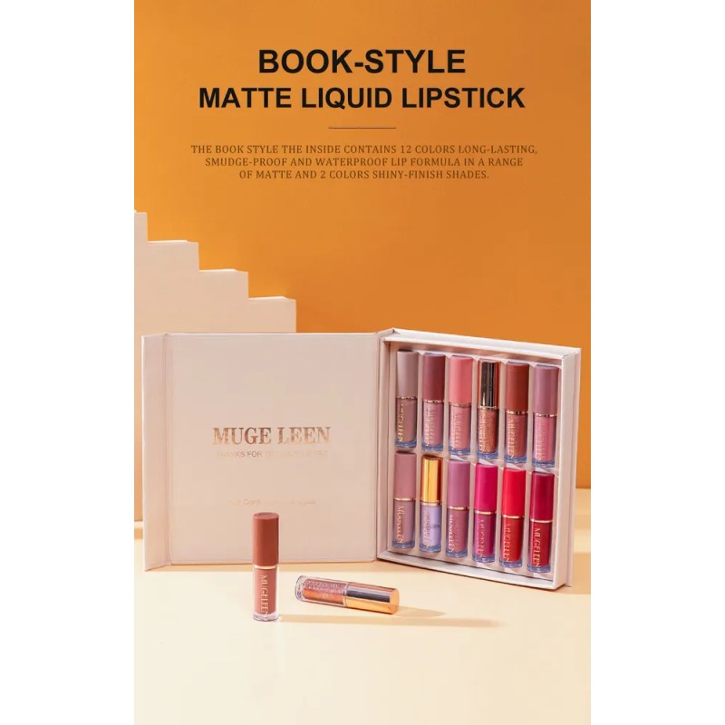 Set 12 Labiales Mate Y Brillo Muge Leen