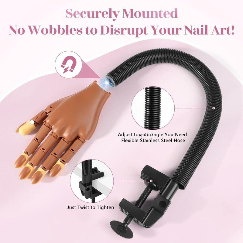 Magnetic Practice Hand For Nails: Flexible Manicure With Strengthen Tips