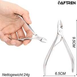 AFTREN Tagliaunghie Tronchesini per cuticole Forbici affilate per cuticole Taglio liscio in acciaio inossidabile Rimozione della pelle screpolata in eccesso sulle dita dei piedi (Argento, 5.5 pollici)