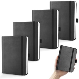 HDMSYD 4 Pcs Libretas de Notas,Cuaderno de Bolsillo A6,200 Páginas,100 g,14,5 x 10,5 cm,Funda de Cuero,Libreta de Bolsillo Adecuada para Oficina,Viajes,Estudio