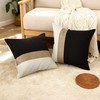 QoBexim Farmhouse Pillow Covers 18x18 Inch Set of 2, Black