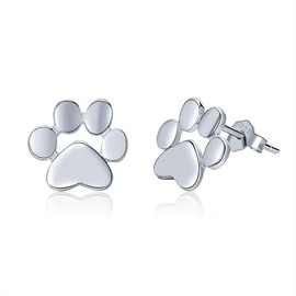 925 Sterling Silver Animal Dog Cat Paw Stud Earrings for Women Footprints Valentine's Day Gift