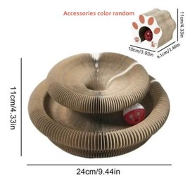 Interactive Cat Scratching Board with Random Color Ball, 1 Count Foldable Recyclable Cat Scratching Pads, Cat Accordion Toy for Indoor Outdoor, Christmas, Christmas Gift
