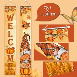 Happy Fall Y'all Porch Sign Fall Decorations Outdoor Thanksgiving Hanging Banners Autumn Harvest Dwarf Maple Leaf Porch Sign for Fall Photo Srops,Indoor Outdoor Door Wall Decor