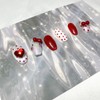 Magnetic Red Cat Nail Tips - Coffin Egg / 자석