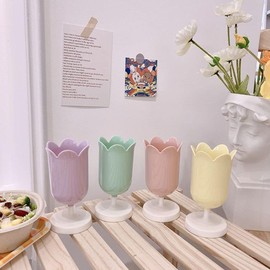 aoukoslt Purple Pen Holder for Desk, Plastic Tulip Pen Holder Cute Stationery Organizer Pencil Stand Case Pencil Cups Desktop Decoration Pencil Holders