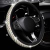 15" Sparkly Large Diamond Steering Cover for Women,Universal Fit (Colorful)
