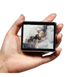 DingRound Silver Vintage Pill Box 7 Day Metal Pill Box with Mirror and 8 Compartments Cute Travel Pill Organizer for Purse (Black Gold Abstract Marble)