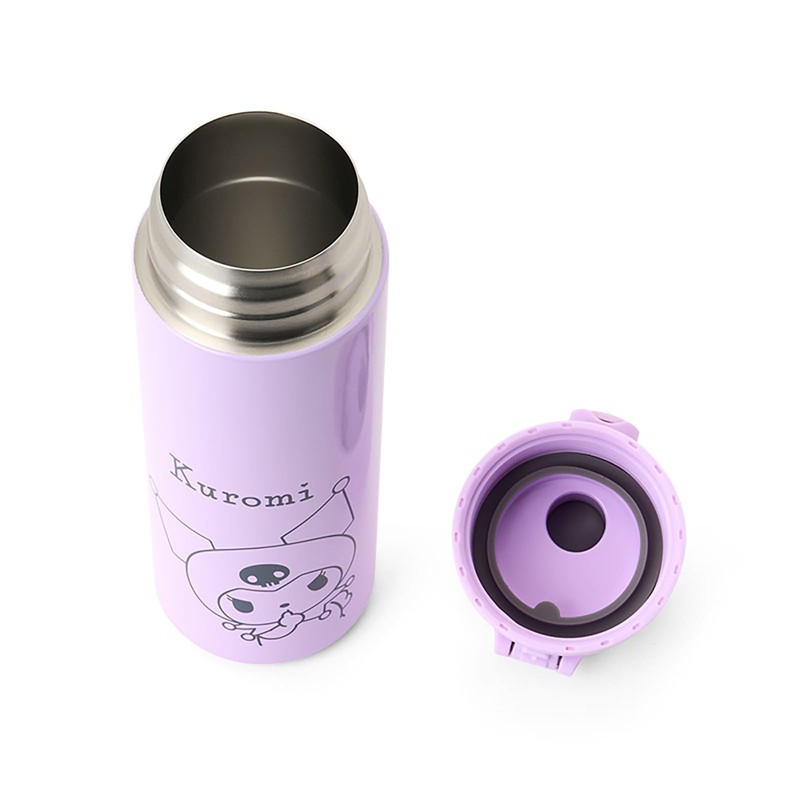Sanrio (SANRIO) Cover-Attached Stainless Steel Bottle, Kuromi, Children, Dedicated Cold
