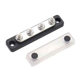 ANCLLO 4 Bolt Busbar Electrical Connection Terminal Block 100 A AC 300 V DC 48 V for Truck Bus Boat Caravan