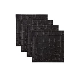 Maxwell & Williams Table Accents Leather Look Alligator Coaster 10x10cm Set of 4 Black