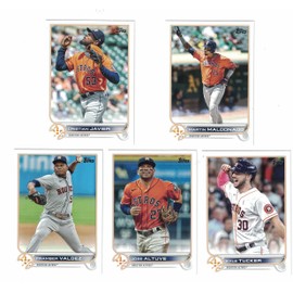 Houston Astros / 2022 Topps (Series 1 and 2) Baseball Team Set with (22) Cards! PLUS 2021 Topps Astros Baseball Team Set (Series 1 and 2) with (23) Cards. ***PLUS Bonus Cards of Former Astros Greats: Craig Biggio, Jeff Bagwell and Mike Scott!***