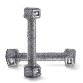 CAP Barbell Cast Iron Solid Hexagon Gray Dumbbells, Strength Training Free Weights Set of 2 for Women and Men, Hand Weights Sold by Pairs, from 1 to 120 LBS, Multi-Select Weight Size Options Available